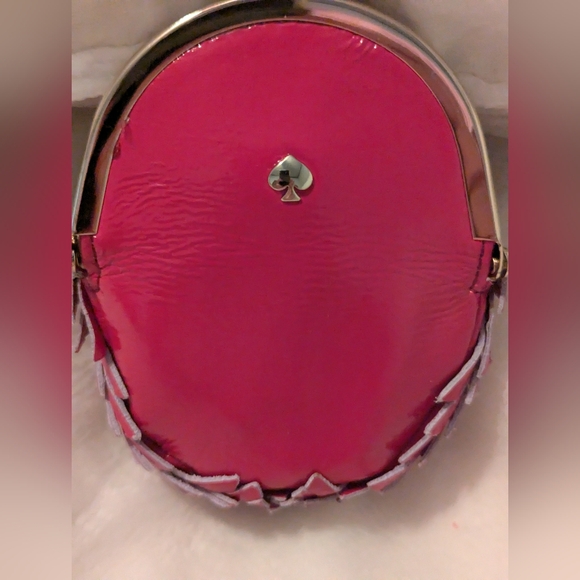 Kate Spade Patent Leather Hedgehog Coin Purse Kisslock Berry Pink With Flaw NWT - Picture 9 of 12